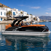 Bateau ponton en aluminium de 22 pieds de qualité export, 12 places, 3 tubes, homologué CE, couleur personnalisée, pêche, moteur 200 CV en option, expédition internationale