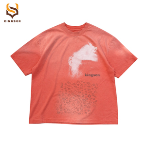 เสื้อยืดคอตตอน 100% ทรงโอเวอร์ไซส์ แบบวินเทจ ล้างสีด้วยกรดพิเศษ เนื้อผ้าหนา สำหรับผู้ชาย - Product Image 6