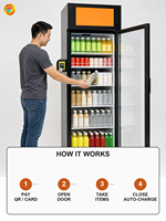 Distributeur automatique intelligent avec caméra, détection de poids, sans écran, prélèvement rapide, ouverture par carte, 5 étages, 3-20 °C