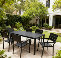 Ensemble de table et de chaises de salle à manger pour hôtel, restaurant, jardin, mobilier de plein air moderne