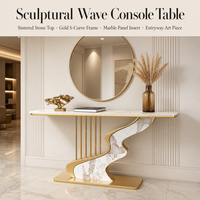 Table console décontractée design moderne ardoise créative pour foyer armoire décorative murale de luxe en demi-cercle