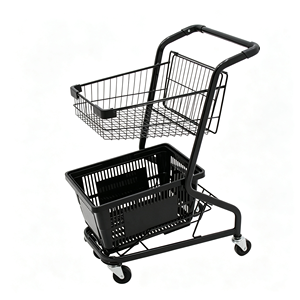 Chariot de courses 340L en treillis métallique robuste avec roulettes pivotantes silencieuses, grande capacité, pour supermarché et commerce de détail, kit d'utilisation - Product Image 3
