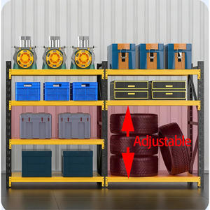 Estante de almacenamiento de metal de servicio mediano de 4 niveles de altura ajustable de alta capacidad para el garaje del hogar y el balcón para organizar herramientas y desorden - Product Image 2