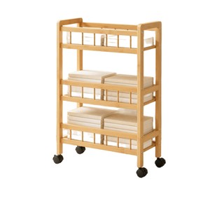 This multi-layered, wheeled storage shelf features ultra-narrow <b>gaps</b> and is designed for easy movement and tableside - Product Image 1