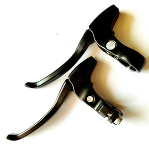 Palancas de freno de bicicleta de aleación de aluminio, diseño negro de tres dedos para bicicletas compartidas - Product Image 5