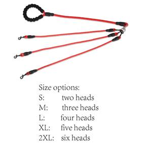 Correa de perro reflectante con luz de cabeza múltiple para más de una mascota almacenada - Product Image 3