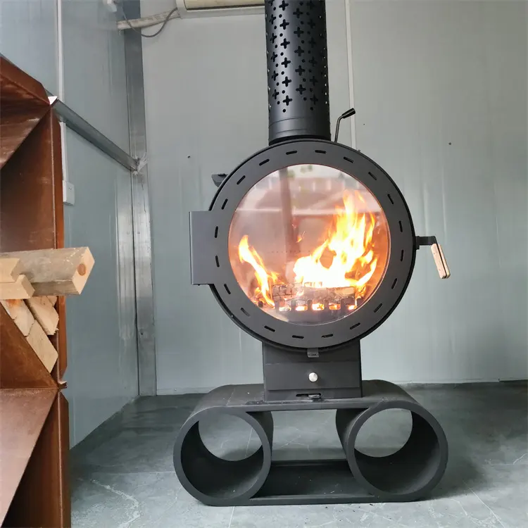 Chimenea quemadora de madera para interior, chimenea de pie para calentar madera