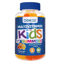 Complément alimentaire quotidien en gommes multivitaminées pour enfants et adolescents, marque privée, avec Vitamines A, C, D, E, B6, B12 et Zinc