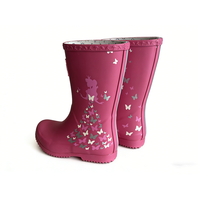 Bottes de pluie imperméables antidérapantes pour enfants, mi-mollet, avec tige en caoutchouc et doublure en coton