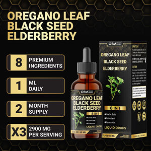 8 in 1 olio di origano gocce liquide con olio di semi nero, sambuco, aglio, foglia di olivo, quercetina bromelina integratore di pepe nero - Product Image 5