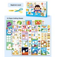 Kit de découpe de papier pour l'éducation précoce des enfants à deux thèmes CE CPC, ensemble de puzzles autocollants pour développer la capacité manuelle des enfants
