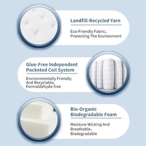 Materasso AIDI Eco-friendly Senza Colla Ibrido con Pillow Top Ortopedico a Molle Insacchettate e Memory Foam Massaggiante, Misura Queen, Arrotolabile in Scatola - Product Image 2