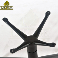 Base de chaise longue et ottoman en alliage d'aluminium noir avec revêtement poudré, design à 4 griffes inclinables et rotation à 360 degrés