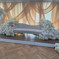 ZKAI - Arreglo de Flores de Hortensia Blanca 3D de Tamaño Personalizado, Camino de Flores Esponjosas, Hilera de Flores de Hortensia para Decoración de Bodas