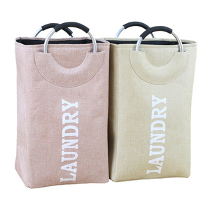Laundry <b>Basket</b> Cotton Linen Rectangle <b>Foldable</b> Moisture Proof Thickened Storage Organizer For Clothes - Product Image 5
