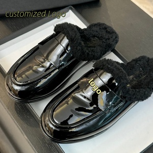 Mules de luxe en cuir véritable pour femmes, doublure en cuir de <span class=keywords><strong>mouton</strong></span>, style mocassins plats, pantoufles, chaussures de marque, <span class=keywords><strong>sabots</strong></span> pour femmes - Product Image 4