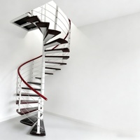 Escalier en colimaçon pour économiser de l'espace à l'intérieur de la maison, structure en acier, escalier rotatif