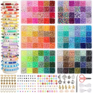 144 Color Polymer Clay Bead Set 6mm <b>DIY</b> Bracelet <b>Kit</b> For Kids Jewelry Making Toys - Product Image 1