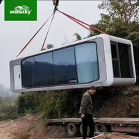 Unidad de Alojamiento Prefabricada Tipo Cabaña Apple para Complejos Turísticos, con Ventanas Panorámicas y Espacio Exterior para Vivir al Aire Libre
