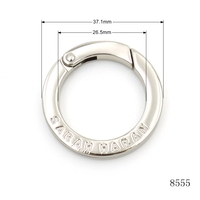 Anneau en O en métal nickelé, étanche, grand mousqueton rond et plat, porte-clés personnalisé avec logo gravé, clips pour accessoires de sac