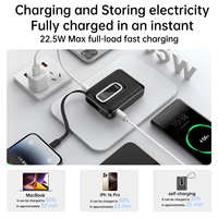 ASPOR A313 Nouveau design Powerbanks magnétiques 10000mAh Câble rapide USB-C intégré 22.5W Banque d'alimentation à charge rapide Affichage numérique LCD