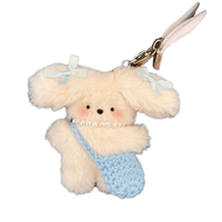 Jouets en peluche douce en coton, porte-clés en peluche personnalisés, mini peluches mignonnes, porte-clés animaux en peluche (lapin, chien), pour machine à griffes