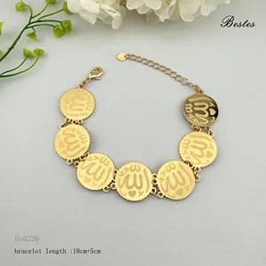 Fashion Jewelry Gold Plated Stainless Steel Arabic Name Bracelet Fatima Muhammad Bracelet