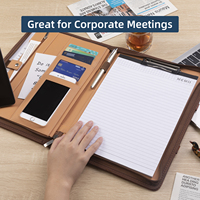 Porte-documents professionnel en cuir A4 portable avec calculatrice intégrée et logo personnalisé pour un usage professionnel