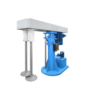 Liquid and solid double shaft disperser and industrial paint mixer