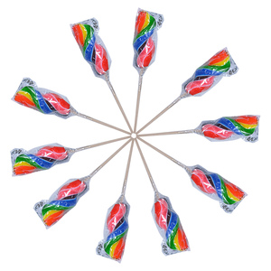 Meilleur prix d'usine, bonbons colorés, collations, bonbons durs de Noël, 24 pièces, 80 g, bonbons en <span class=keywords><strong>spirale</strong></span> arc-en-ciel, sucettes arc-en-ciel - Product Image 4
