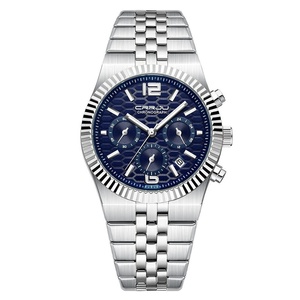 Reloj de Pulsera de Lujo para Hombre, Cronógrafo de Cuarzo, Correa de Acero Inoxidable Plateada, Manecillas Luminosas HD, Resistente al Agua 3ATM, para Negocios - Product Image 3