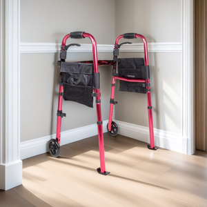 Andador Plegable con Protección Solar, <span class=keywords><strong>de</strong></span> Aluminio, Resistente, Plegable, <span class=keywords><strong>de</strong></span> Liberación Rápida, Ayuda para Caminar, con Freno <span class=keywords><strong>de</strong></span> <span class=keywords><strong>Mano</strong></span> para Personas Mayores o con Discapacidad - Product Image 1