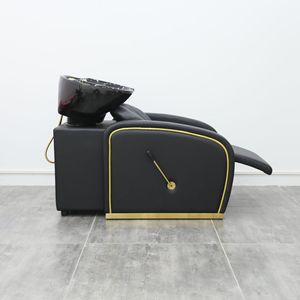 Modern Reclining Shampoo Chair with Ceramic Basin and Metal Frame Multifunctional Hair Washing <b>Bed</b> for Salon Use - Product Image 2
