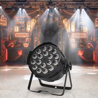 Projecteur LED PAR SHEHDS 18x12W RGBW 4-en-1 DMX512 en alliage d'aluminium, mode sonore actif, pour éclairage de scène et de mariage