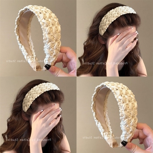 Diadema tejida Miss YAOYU <span class=keywords><strong>Fula</strong></span> ~ Estilo francés, para realzar el volumen del cráneo, color liso, suave y sencilla, para el cabello, ideal para viajes - Product Image 1
