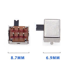 Interruptor de Palanca SK-22D07 de 2 Posiciones y 6 Pines, Altura de Palanca de 3.0/4.0 mm, Tipo Horizontal/Vertical con Orificio Pasante para PCBs - Product Image 4