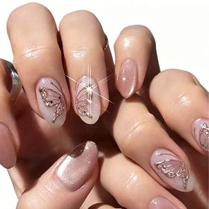 Faux ongles courts en gel souple 3D, design simple personnalisé, impression artisanale, à presser - Product Image 3