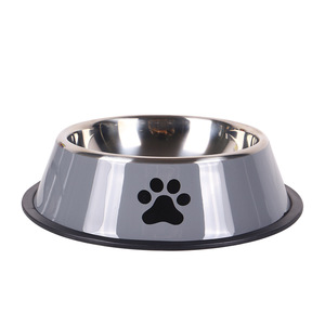 <span class=keywords><strong>Gamelle</strong></span> et distributeur de nourriture pour chien en acier inoxydable imprimé, imperméable, portable et élégant pour les repas de Fido, en acier inoxydable 201 pour chiens et animaux de compagnie. - Product Image 2