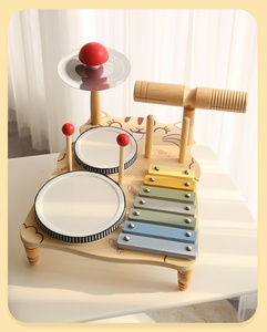 Offre Spéciale : Support de Tambour Multifonctionnel en Bois Coloré pour Chat, Jouet d'Éveil Musical pour Enfants et Bébés - Product Image 3