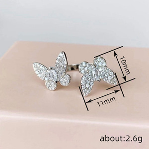 Anello a farfalla regolabile per donna, gioielli da dito dolci, freschi ed eleganti - Product Image 4