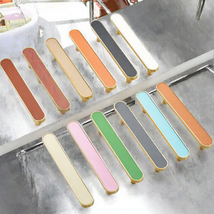 Leder+Messing Möbelgriffe Nordischer Stil Kleiderschrank Kommode Knöpfe Schrank Schubladengriffe Rosa Runde Ziehgriffe Kinderzimmer Knopf - Product Image 3