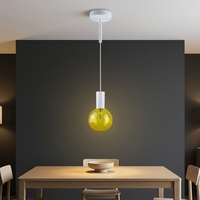 Luminaire suspendu en verre soufflé LED doré en métal de style nordique moderne rond minimaliste G9 pour hôtel, décoration, restaurant, lustre