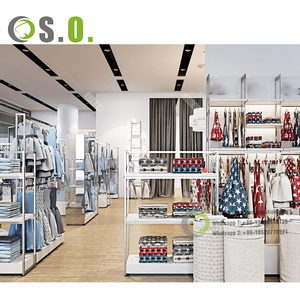 Étagères de gondole mobiles de mode présentoir de magasin de vêtements supports d'affichage de vêtements suspendus en métal - Product Image 2