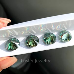 Lustergem بالجملة جودة عالية VVS جولة لامعة فضفاضة الاصطناعية الخضراء المويسانيتي الماس - Product Image 4