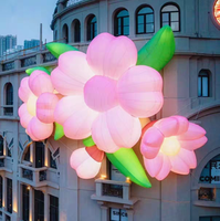 Modèle de ballon gonflable lumineux personnalisé à thème fleur de cerisier, suspendu, étanche IP65 pour usage extérieur