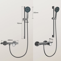 Nouveau design 3024 – Mitigeur de douche chaud/froid en aluminium spatial résistant à la corrosion avec barre coulissante pour salle de bain domestique