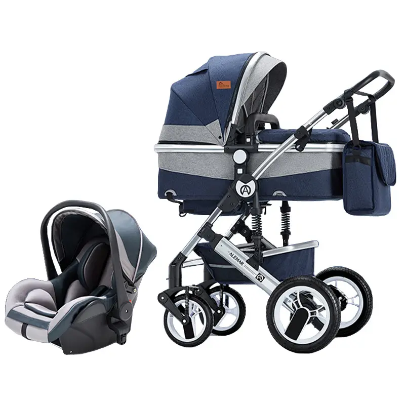 baby 4 1 Recumbent can sit in both directions shock-absorbing folding high-view stroller