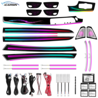 Kit de panneaux de garniture intérieure LED dynamiques et colorés ICarsin pour BMW Série 5 F18/F10 2011-2017 RHD, style lumière d'ambiance et ombre