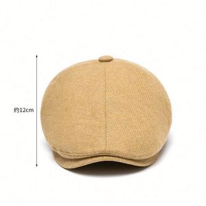 หมวกเบเร่ต์ขนสัตว์วินเทจ ฤดูใบไม้ร่วง ฤดูหนาว ปี 2024 หมวกทรงนิวส์บอย 6 แผง หมวกไอวี่ สำหรับแฟชั่นผู้หญิงผู้ชาย ให้ความอบอุ่น - Product Image 3