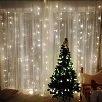 Guirlande lumineuse LED 300 LED blanc chaud (2700K) pour fenêtre, rideau, lumières féériques, IP44 étanche, alimentation USB, longueur personnalisable